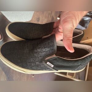 Vans black suede checkerboard texture men’s 10